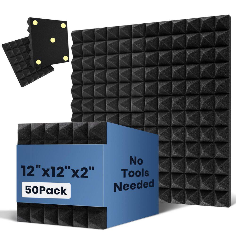 9. 5in. T x 1. 1ft. x 1. 1ft. Black Polyurethane Sound Absorbing Panel 50-Pack Pyramid Foam Echo Control price history on PriceWatchPro