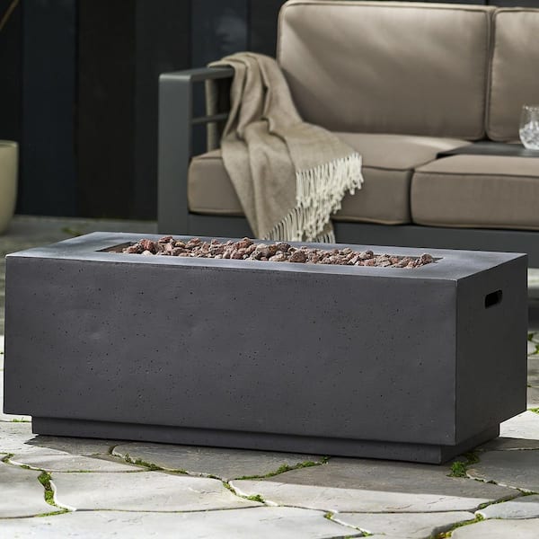 40 in. Dark Grey Rectangular Propane Outdoor Fire Pit