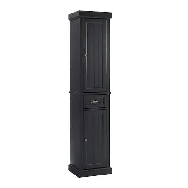 Seaside 16 in. W x 14 in. D x 72 in. H Linen Cabinet in Black
