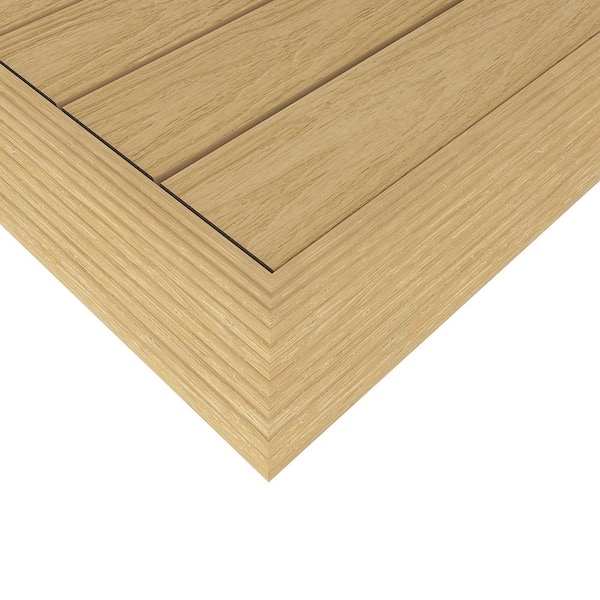 NewTechWood 1/6 ft. x 1 ft. Quick Deck Composite Deck Tile Outside Corner Fascia in Australian Red Cedar (2-Pieces/Box)