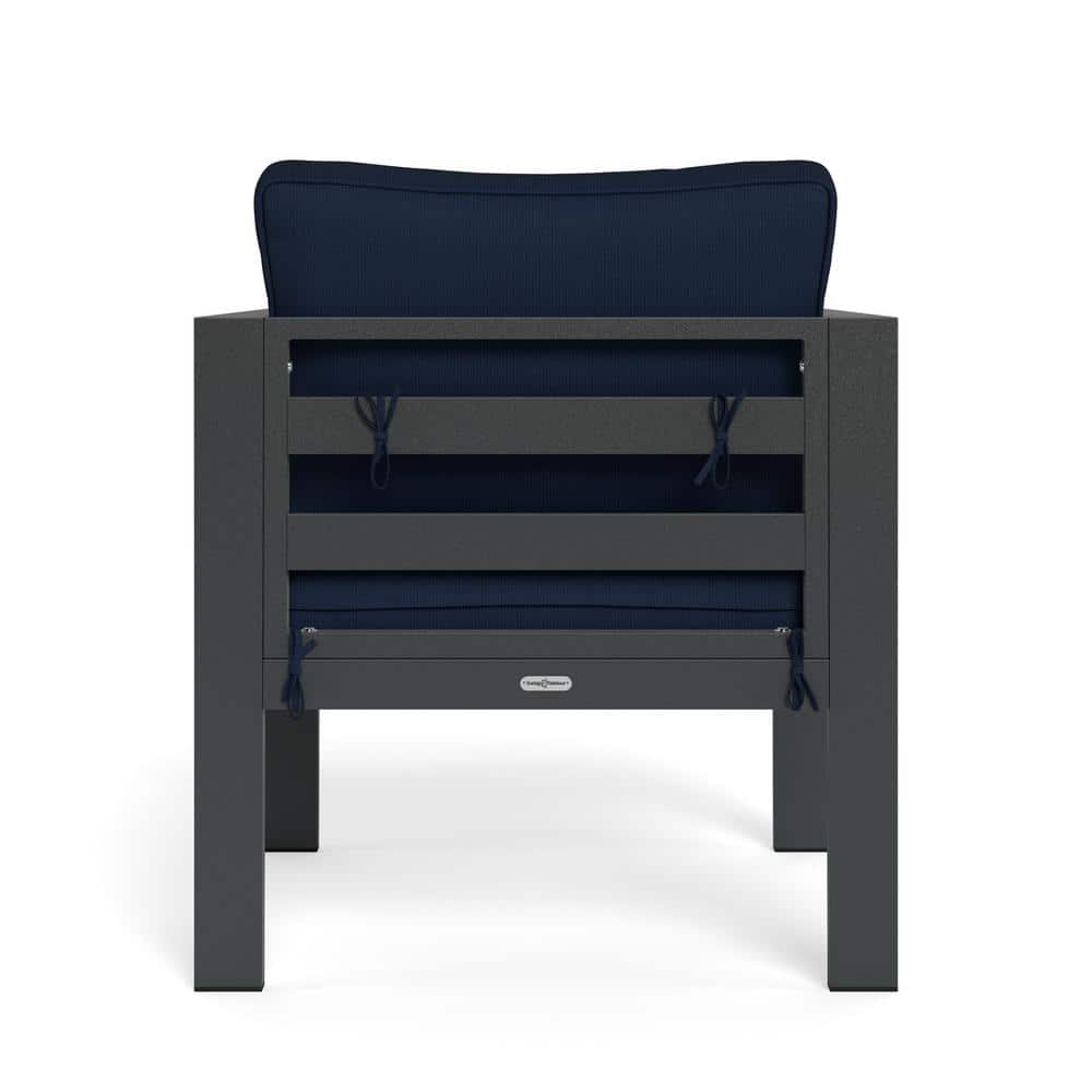 Lakeview Navy Cushioned Aluminum Outdoor Club Chair