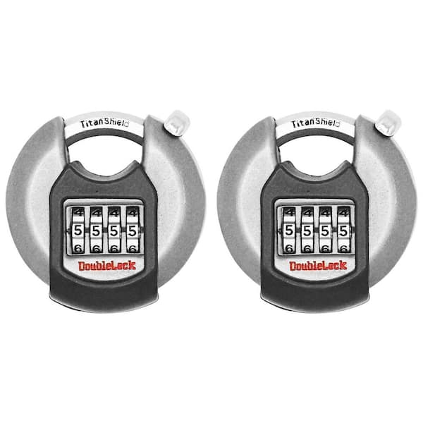 Crab Combo, 2-3/4 in. 4-Dial Combination Discus Padlock with Shroud - 2-Pack