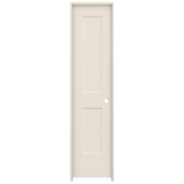 JELD-WEN 20 in. x 80 in. 2 Panel Monroe Primed Left-Hand Smooth Solid Core Molded Composite MDF Single Prehung Interior Door