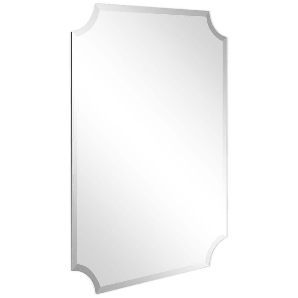 Elegant Scalloped Edge Frameless Wall Mirror 30" x 40"