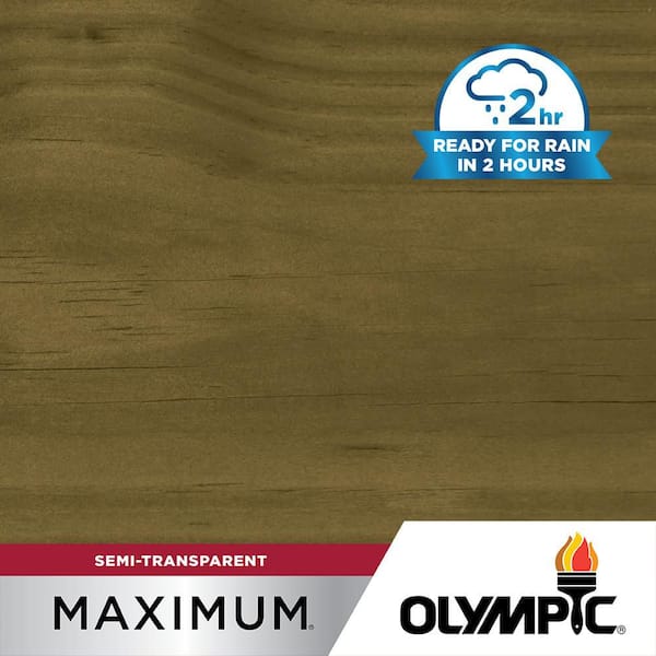 Olympic Maximum 1 gal. ST-2017 Mushroom Semi-Transparent Exterior Stain and Sealer in One Low VOC