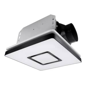 1390N2 Series Decorative Black Fan Speed 90 CFM Ceiling Bathroom Exhaust Fan with 18-Watt Dimmable 3CCT LED Light Square