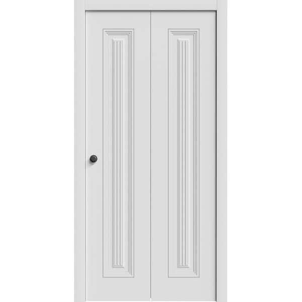 7888 84 in. x 96 in. Sold Core White Enamel Color Wood Bi-fold Door with Hardware