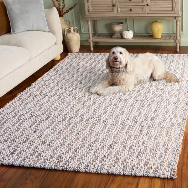 CNBLUE ヨンファ カーペット SAFAVIEH Natural Fiber 8 ft. x 10 ft. Natural/Blue Distressed