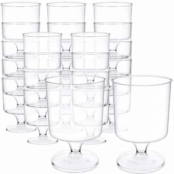 5 fl. oz. Clear Plastic Round Mini Dessert Cups with Spoons Heavy Duty Goblet Dessert Set (Set of 60)