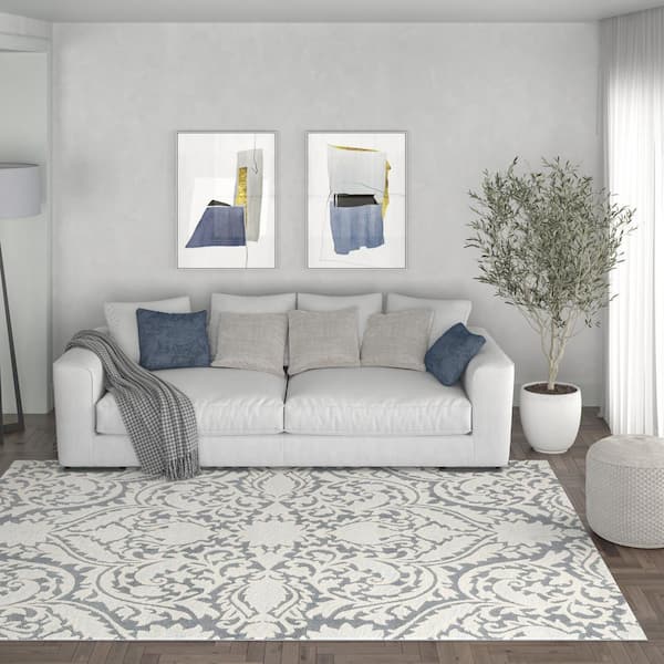 Madison Geometric Gray 8 ft. x 10 ft. Indoor Area Rug