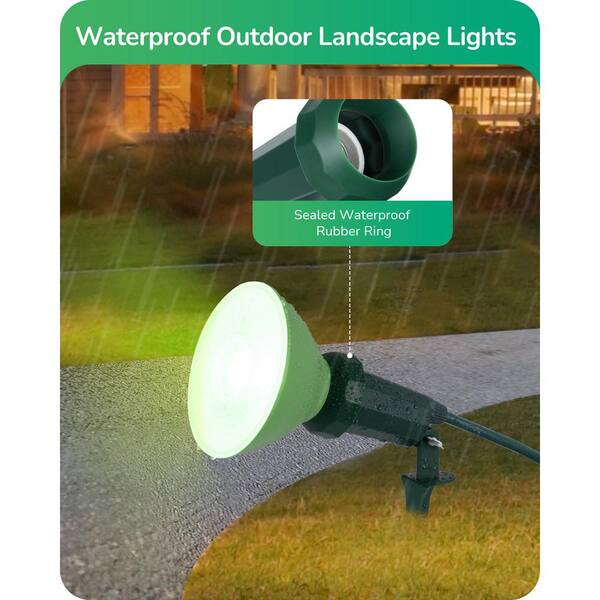 4-Pack Green LED Spotlight Set - IP66 Waterproof, 12W, For St. Patrick's Day Yard & Garden Decor