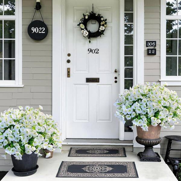 14.2 in. White Indoor/Outdoor Artificial Assorted Flowers