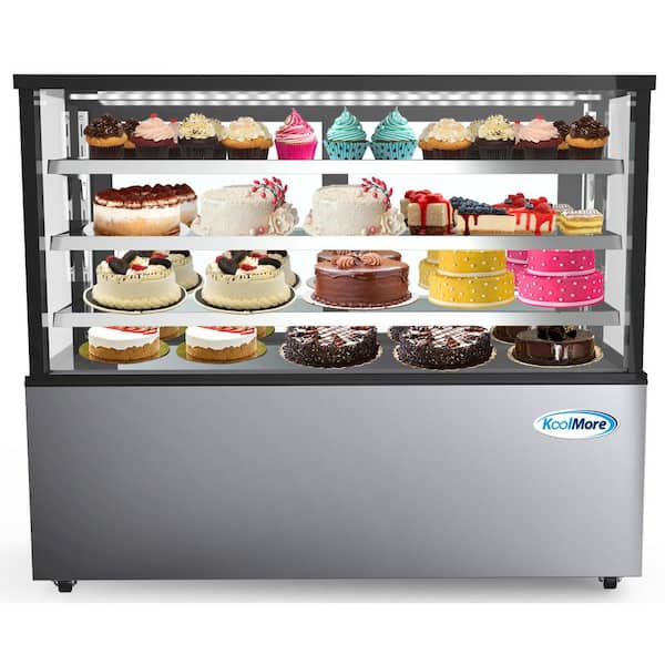 Koolmore 71 In 30 Cu Ft Refrigerated Bakery Display Case Stainless Steel Glass Front Silver