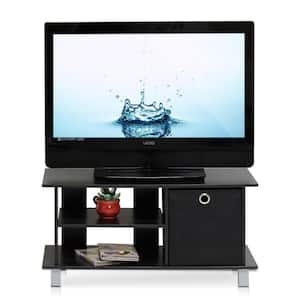 Simplistic 31.5 in. Espresso Black Wood TV Stand Fits TVs Up to 37 in. with Built-In Storage