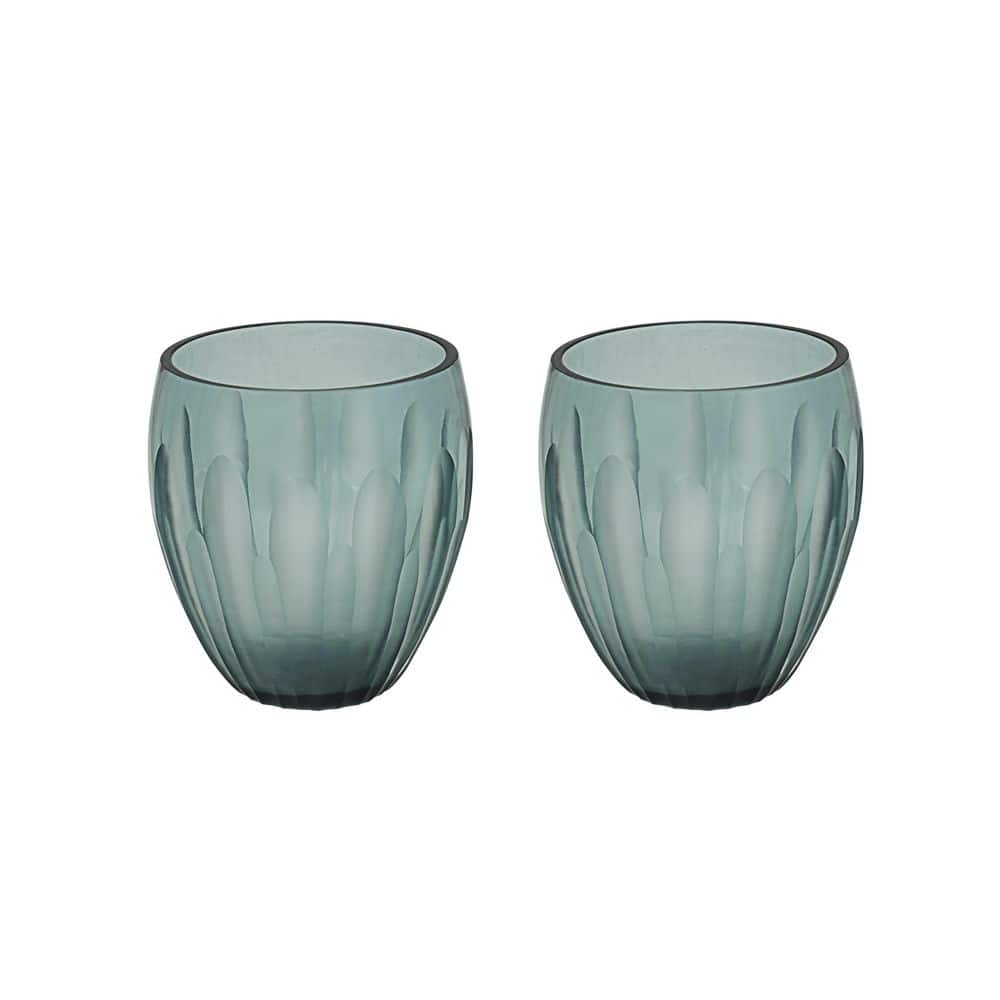 Grey Blue Glass Votive Candle Holder (Set of 2) price history on PriceWatchPro
