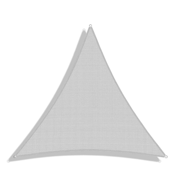 15 ft. x 15 ft. x 15 ft. HDPE Sun Shade Sail Triangle Canopy Shades for Outdoor, Fabric Blockage 95% UV Resistant, Gray