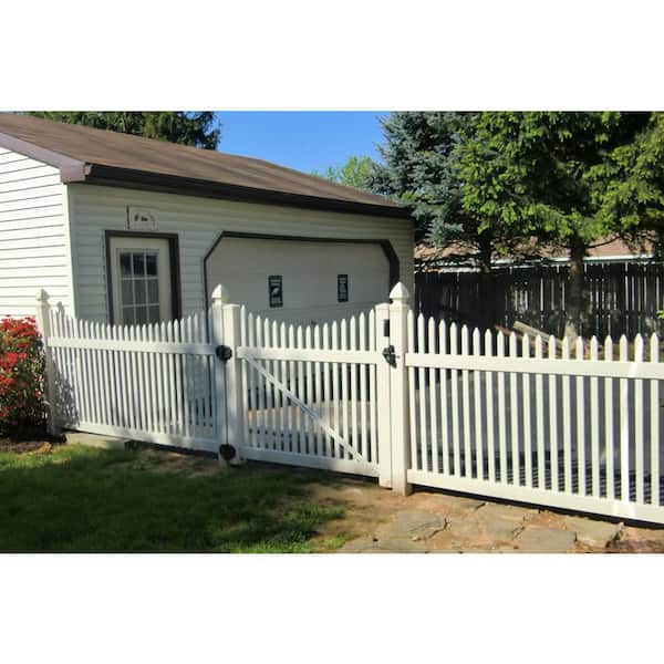 Barrington 3 ft. H x 6 ft. W White Vinyl Picket Fence Panel Kit