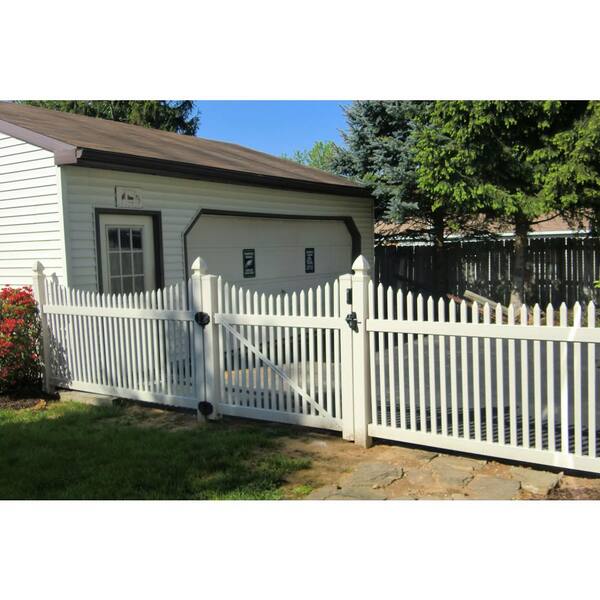 Barrington 4 ft. H x 6 ft. W White Vinyl Picket Fence Panel Kit