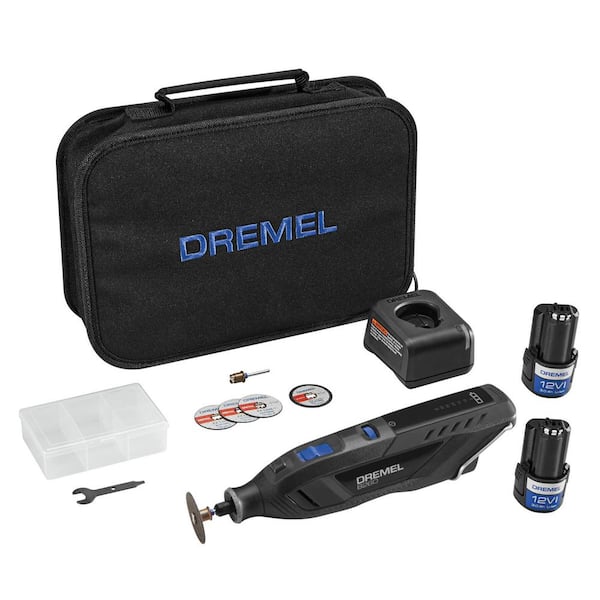 Dremel 8260 12V Li-Ion Variable Speed Cordless Smart Rotary Tool w/Brushless Motor 5 Accessories, 3Ah Battery, Charger Tool Bag
