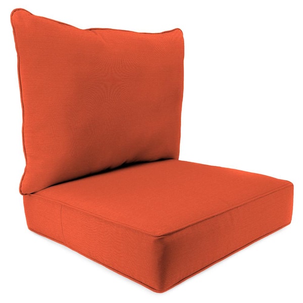 Jordan Manufacturing Sunbrella 24" x 24" Echo Sangria Orange Solid Rectangular Outdoor Deep Seating Chair Seat and Back Cushion Set