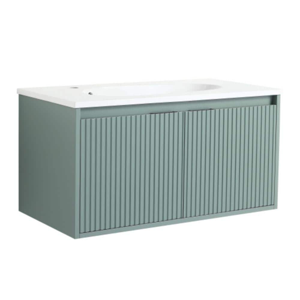 GLEM02 36.00 in. W x 18.20 in. D x 18.20 in. H Single Sink Floating Bath Va