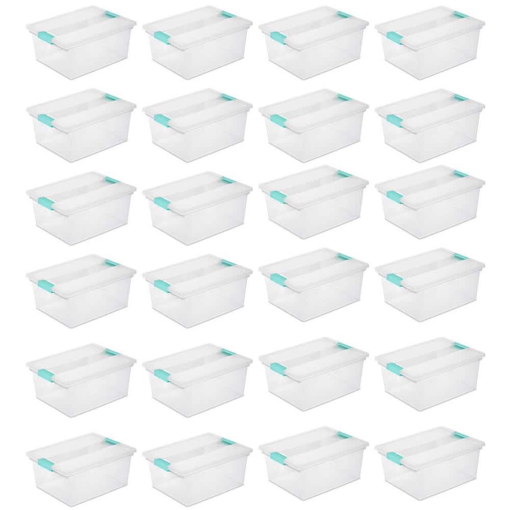 Sterilite 16 Qt Clear Plastic Storage Tote Home Organizer Bins w/Lid (24  Pack), 1 Piece - Fry's Food Stores
