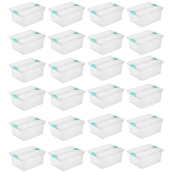 Sterilite 16-Qt. Deep Storage Container Tote in Clear (24-Pack)