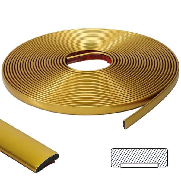 0.4 in. x 52.5 ft. Flexible Vinyl Drywall Corner Bead for Wall Tile Edges, Kitchen backsplash, Floor, Gold (1-Pack)