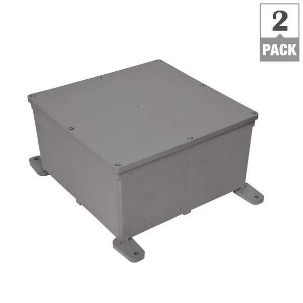 Carlon 12 In X 12 In X 6 In Pvc Junction Box Case Of 2 E989r Upc The Home Depot