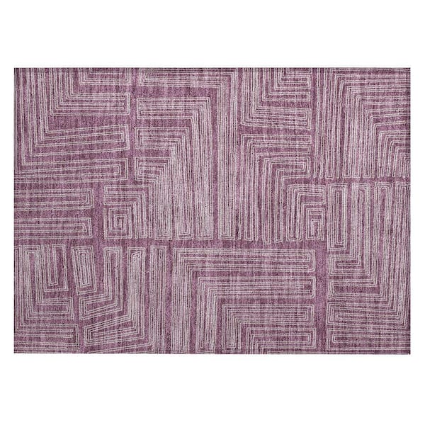 Chantille Machine Washable Indoor/Outdoor Abstract ACN1045 Eggplant 1 ft. 8 in. x 2 ft. 6 in. Area Rug