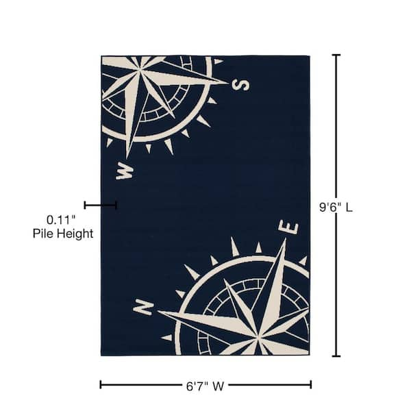 Compass Navy Blue Bath Mat – Covered By Rugs