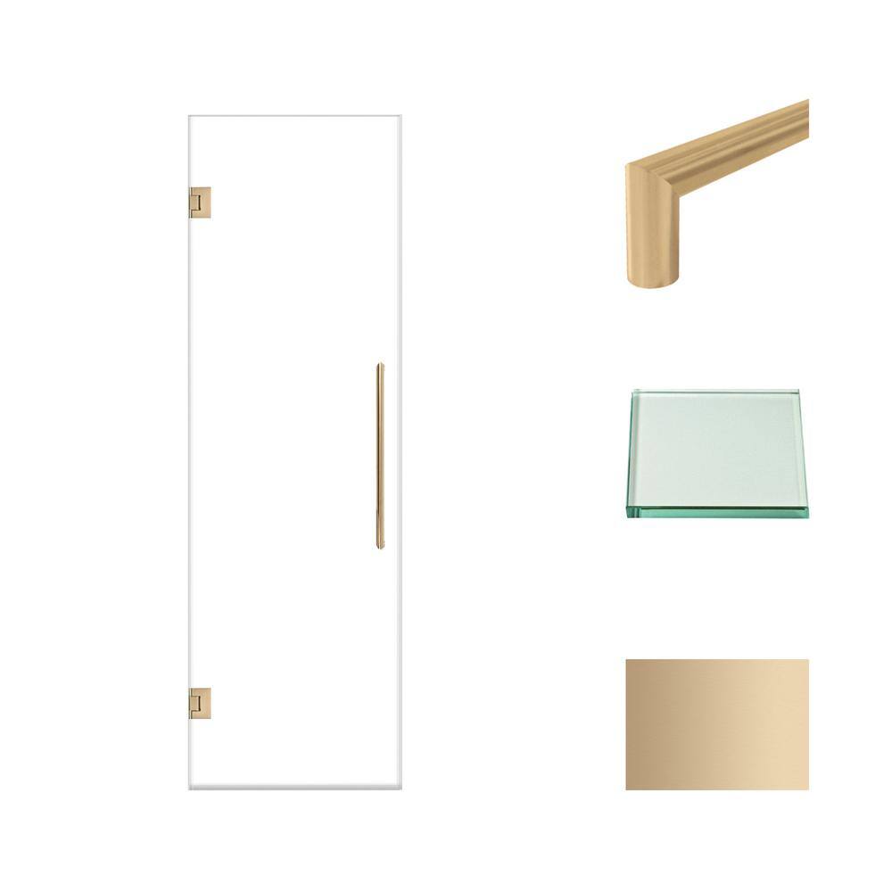 Elizabeth 25" x 76" Frameless Shower Door in Champagne Bronze and Clear Glass