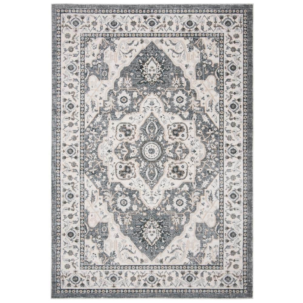 Isabella Gray/Cream 5 ft. x 8 ft. Medallion Border Area Rug price history on PriceWatchPro