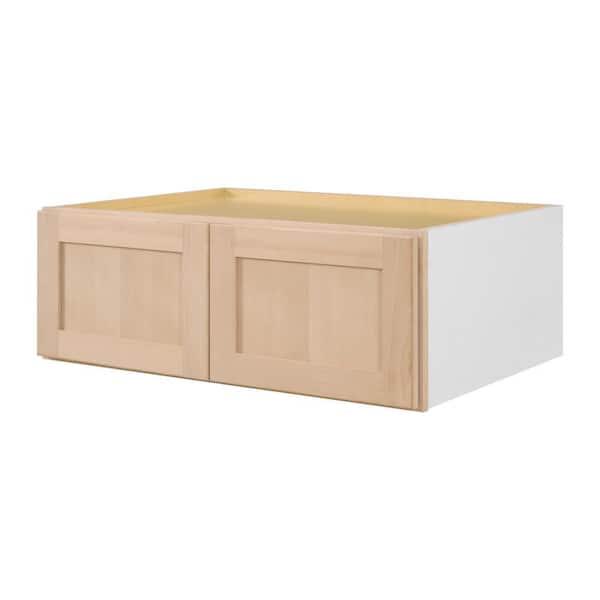Hampton Bay 33 in. W x 24 in. D x 12 in. H Ready to Assemble Wall Bridge Kitchen Cabinet in Unfinished with CLICKREADY Technology