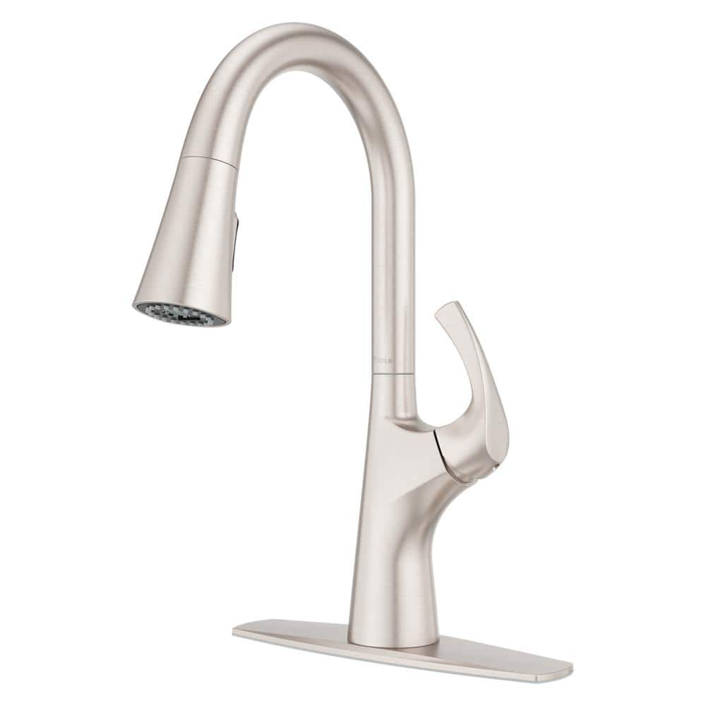 Talega Brushed Nickel Pull-Down Kitchen Faucet with Spray