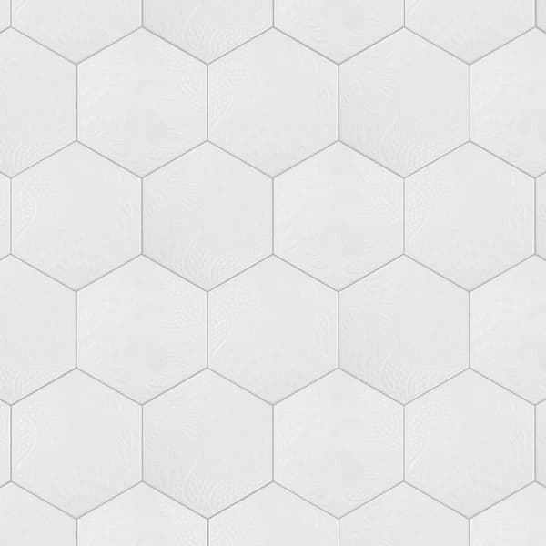 Gaudi Hex White 8-5/8 in. x 9-7/8 in. Porcelain Floor and Wall Tile (11.5 sq. ft./Case)
