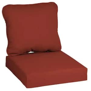 24 in. x 24 in. CushionGuard Two Piece Deep Seating Outdoor Lounge Chair Cushion in Chili
