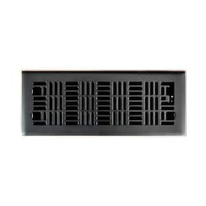 Art Nouveau 4 in. x 12 in. Steel Floor Register in Oil Rubbed Bronze