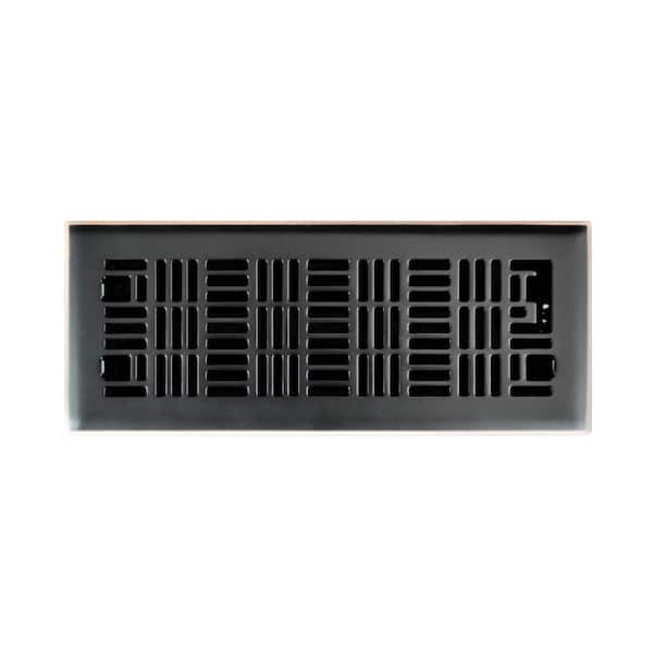 Hampton Bay Art Nouveau 4 in. x 12 in. Steel Floor Register in Oil Rubbed Bronze