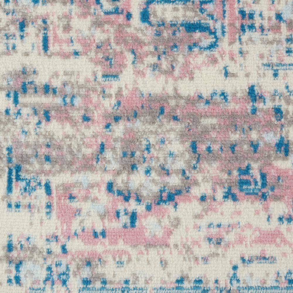 Ivory and Pink Medallion Hand-Knotted Round Area Rug, Synthetic 8'6" x 12'