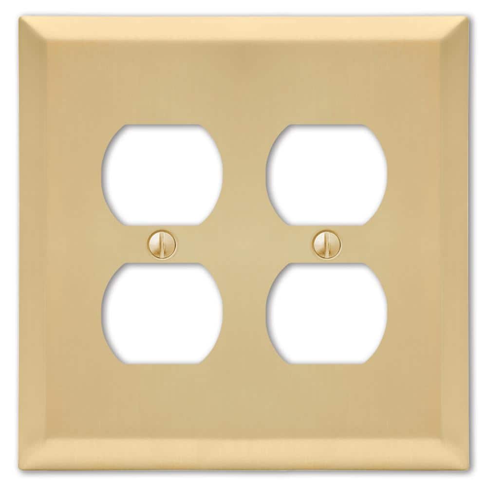 Satin Brass Double Duplex Steel Wall Plate
