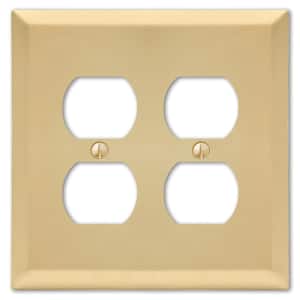 P&S Polished BRASS 2-Gang Dual Duplex Receptacle Outlet Cover Wallplate B82-PBD 