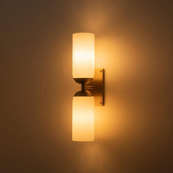 Vintage Wall Sconce With Crystal Shade - Matte Antique Brass, Dimmable, Perfect For Bathroom Or Bedroom - View #7
