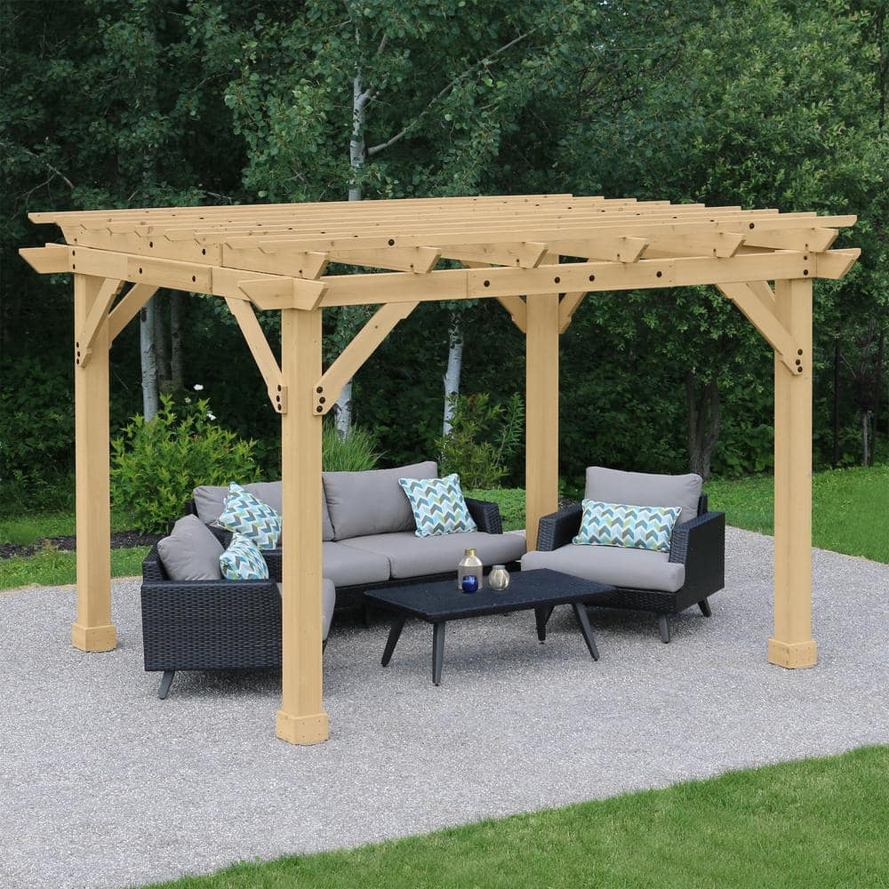 Natural Cedar 10' x 12' Traditional Outdoor Pergola