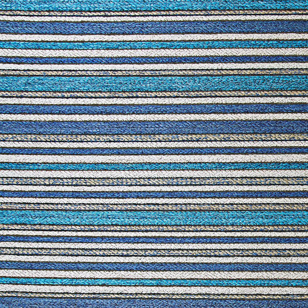 Cobalt and Teal Flat Woven Synthetic Area Rug 5' x 7'