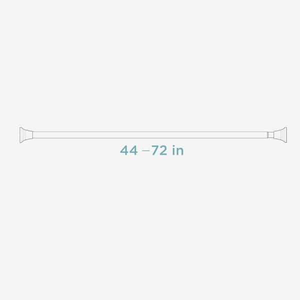 Zenna Home 44-in to 72-in Brushed Nickel Tension Single Straight Shower Rod Zenna Home 44-in to 72-in Brushed Nickel Tension Single Straight Shower Rod