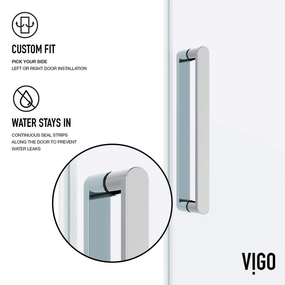 Elan 76" High x 60" Wide Frameless Sliding Shower Door in Chrome