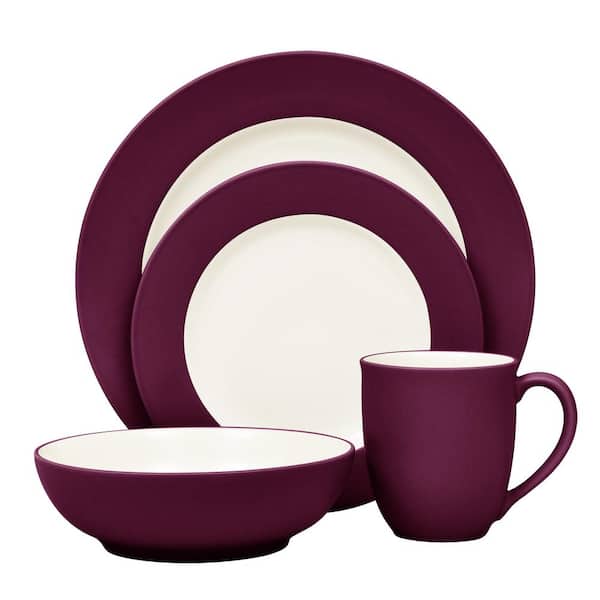 Noritake Colorwave 4-Piece Burgundy Stoneware Rim Place Setting (Service for 1)