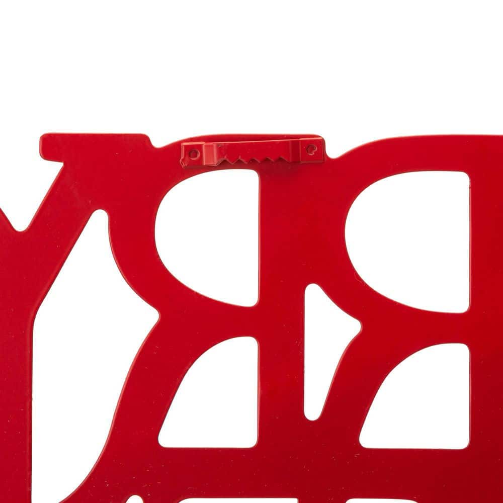 Red Iron Merry Christmas Outdoor Wall Sign