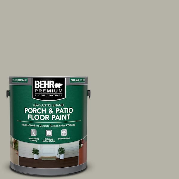 Behr Premium 1 Gal Pfc 67 Mossy Gray Low Re Enamel Interior Exterior Porch And Patio Floor Paint 605001 The Home Depot - Porch And Patio Paint Home Depot